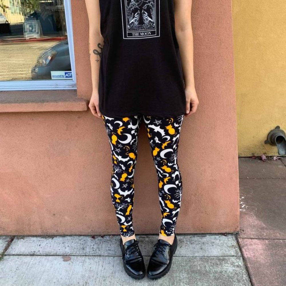 Spooky Occult Witchy Halloween Leggings Killstar - Picture 3 of 3